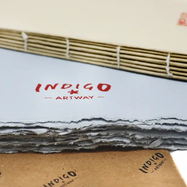INDIGO Handmade 100% Cotton-Rag Book Block - 200gsm Mid Texture
