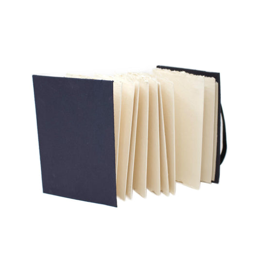 INDIGO Handmade Sketchbook - 100% Cotton Rag Paper - Concertina A6 Portrait