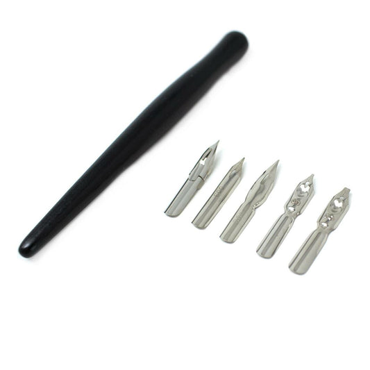 Dip Pen Set with 5 Drawing & Calligraphy Nibs